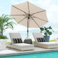 thumbnail image 2 of Costway Parasol de Marché Extérieur Robuste avec Mécanisme d'Inclinaison, Manivelle, 8 Nervures Robustes, Beige, 2 of 9