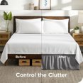 thumbnail image 4 of Bare Home Adjustable Wrap Around Bed Skirt - 15 Inch Drop - Easy Fit - Ruffle Pleats - California King, Light Gray, 4 of 6