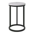 thumbnail image 4 of CorLiving Fort Worth Engineered Wood Round Top Indoor Side Table with C-Shaped Steel Base, White Marbled, 4 of 5