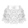 thumbnail image 1 of XUNZOO Girls Sequins Ruffle Layers Culottes Kids Shiny Hip Hop Samba Skirt with Shorts Latin Mini Silver 10, 1 of 9