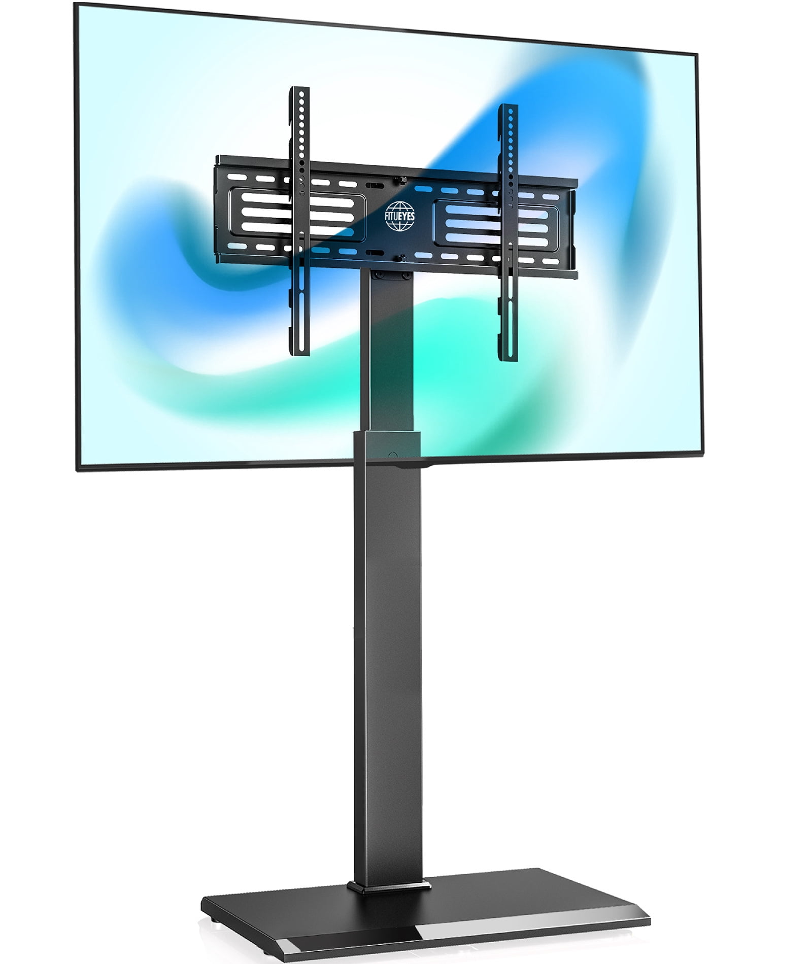 FITUEYES Iron Base Swivel Floor TV Stand with Bracket Mount Space Saving for TVs Up to 55” Flat&Curved Screen TVs Height Adjustable