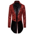 thumbnail image 4 of Men‘s Suit Shiny Sequins Turn-Down Collar Prom Swallow-Tailed Tuxedo, 4 of 5