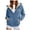 Blue, variant on felwors Womens Fleece Lined Zip Up Hoodie Thermal Warm Sherpa Pullover Sweatshirts Love Heart Print Sweaters Cute Tops Blue, XL