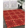 thumbnail image 3 of Ahgly Company Tapis d'Intérieur Ronds Transitionnels Rouges Lavables à la Machine, 4 Pieds Rond, 3 of 7