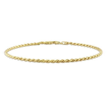 Miabella 18K Yellow Gold Plated Sterling Silver Rope Chain Anklet