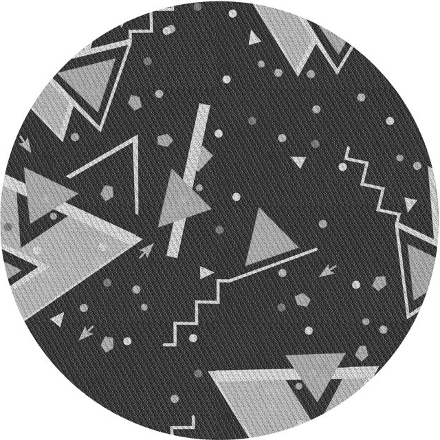 Ahgly Company Tapis d'Intérieur Ronds de Style Transitionnel Lavables à la Machine, Noir Charbon, 3 Pieds Rond