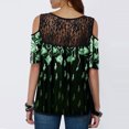 thumbnail image 4 of Pompotops T-Shirt en Dentelle à Manches Courtes Imprimé Floral Mode Femme Décontracté, 4 of 7