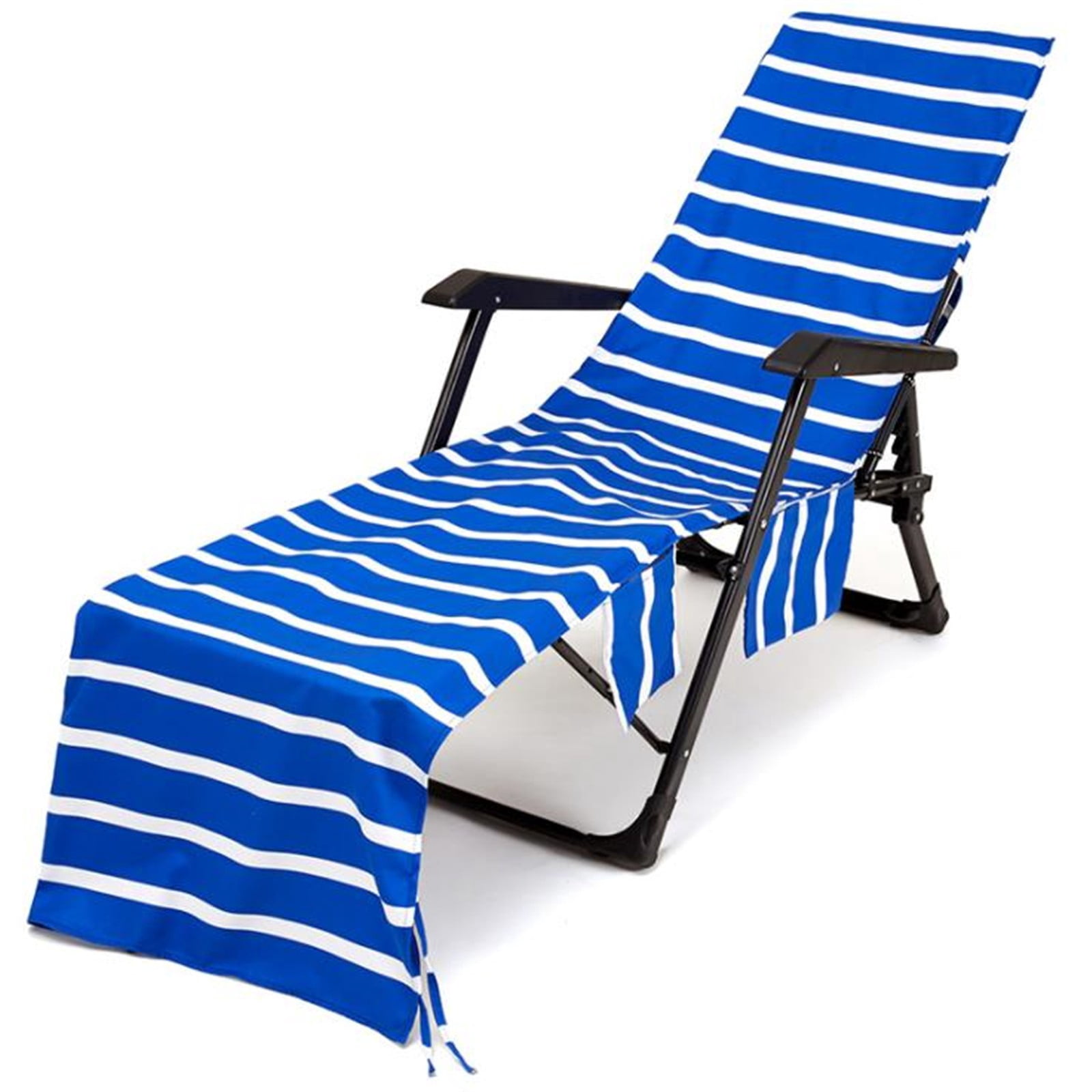 Jusqu'à 65 % de Rabais SMihono Housse de Chaise à Rayures Serviette de Plage Imprimée Serviette de Chaise Longue en Polyester et Coton