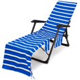 thumbnail image 1 of Jusqu'à 65 % de Rabais SMihono Housse de Chaise à Rayures Serviette de Plage Imprimée Serviette de Chaise Longue en Polyester et Coton, 1 of 3