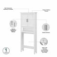 thumbnail image 3 of Pemberly Row Armoire de Rangement au-Dessus de la Toilette en Frêne Blanc - Bois d'Ingénierie, 3 of 7