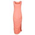 thumbnail image 4 of EQWLJWE Robe Longue pour Femmes Mode Été Grande Taille Couleur Unie Col en U Sans Manches Plissée Extensible Fendue, 4 of 6