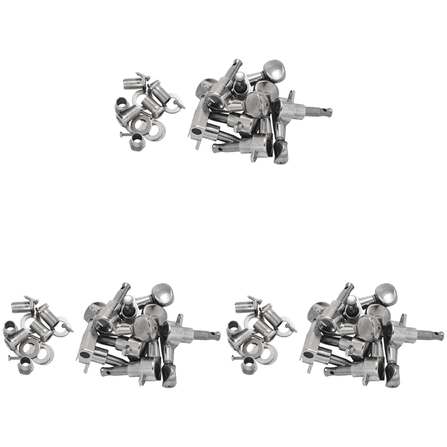 3X Fleur Tuning Pegs / Strings for / Tele / Acoustic Guitar 6L Silver