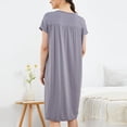 thumbnail image 4 of Besolor Chemises de Nuit Grande Taille pour Femmes Été Confortables à Manches Courtes Col Ras du Cou Vêtements de Nuit Chemises de Sommeil Robe de Nuit, 4 of 5