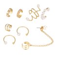 thumbnail image 1 of 8pcs Ear Clips Non Piercing Pearl Ear Cuffs Pearl Ear Jewelry for Women Men, 1 of 8