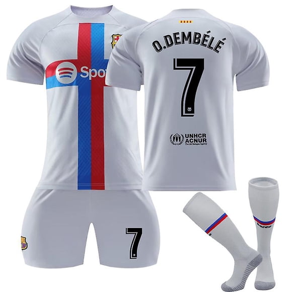 Fc Barcelona 2022/23 Stade Troisième Maillot O.dembele No 7 Maillot de Soccer Ensemble 3 Pcs pour Enfants Adultes