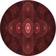 thumbnail image 1 of Ahgly Company Machine Washable Indoor Round Transitional Fire Brick Red Area Rugs, 5' Round, 1 of 7