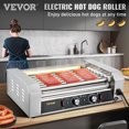 thumbnail image 2 of VEVOR Rouleau à Hot-Dogs, Capacité de 18 Hot-Dogs 7 Rouleaux, Machine de Cuisson en Acier Inoxydable 1050w avec Double Contrôle de Température, Lumière LED et Plateau d'Égouttement Amovible, Cuiseur de Gril à Saucisses pour Cuisine Restaurant, 2 of 9