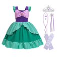 thumbnail image 1 of Mermaid Déguisement pour Filles Robe de Princesse avec Couronne et Bijoux, 1 of 6