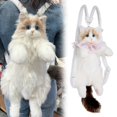 thumbnail image 2 of CHENMEI Cute Cow Cat Backpack Plush Bag Realistic Stuffed Animals Cat Backpack Adjustable Strap (, 2 of 8