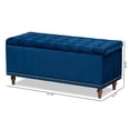 thumbnail image 3 of Baxton Studio Kaylee Navy Blue Velvet Upholstered Storage Ottoman Bench, 3 of 11