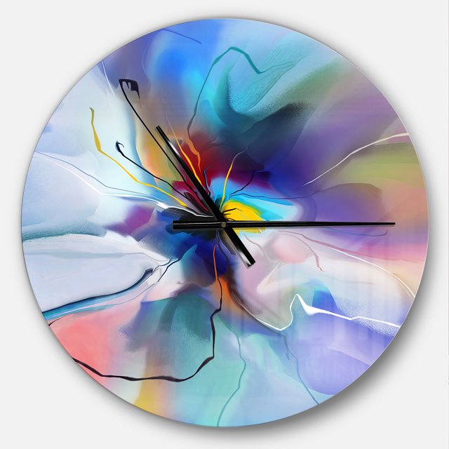 DesignArt Abstract Creative Blue Flower Large Wall Clock