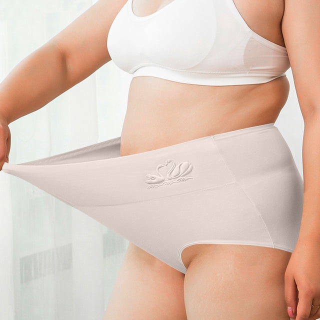 Warop Women's Bikini Panties, Solid Color High Waist with Tummy Control, for Daily Wear