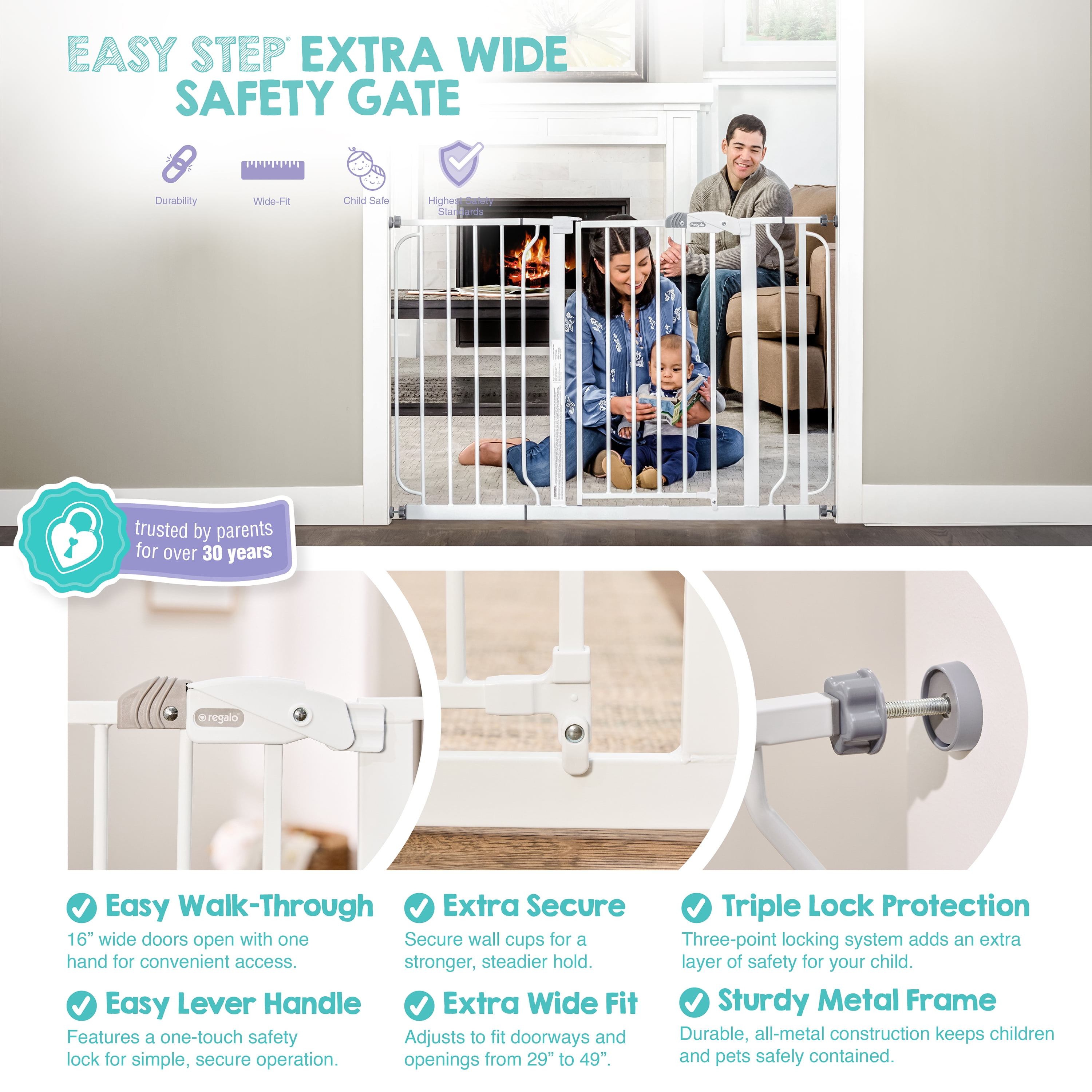 Regalo International Easy Step Extra Wide Baby Gate