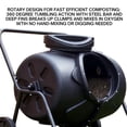 thumbnail image 3 of KoolScapes 50-Gallon Tumbling Composter Bin, Rotatable Wheeled Composting System for Garden, Easy Waste Recycling, Black, 3 of 7