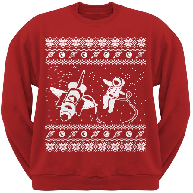 Astronaut in Space Ugly Christmas Sweater Red Sweatshirt