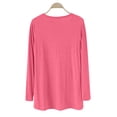 thumbnail image 4 of Breezora Ladies V Neck Modal Asymmetrical Long Sleeve Open Front Cardigan Sweater Watermelon Red, 4 of 8
