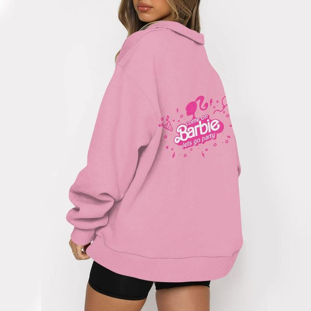 Mode Décontractée à Manches Longues Imprimé Floral Fermeture Éclair Épaule Extérieure Surdimensionnée Sweat-Shirts Noir S