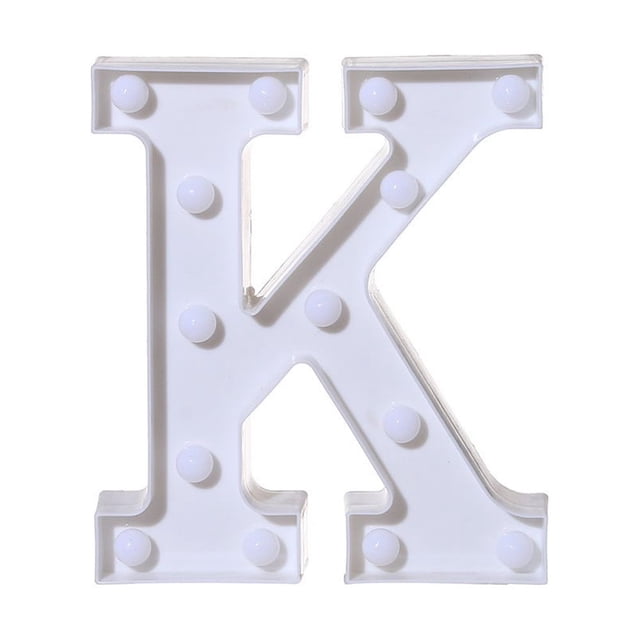 TopLLC Alphabet LED Letter Lights Light Up White Plastic Letters Standing Hanging A-M &