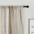 thumbnail image 3 of LUXUR Window Curtain Panel Drapes Treatments Boho Grid Curtains Rod Pocket Bohemian Long Light Filtering Linen Textured Home Decor 2#Coffee W:54"x H:63"/137cm*160cm, 3 of 8