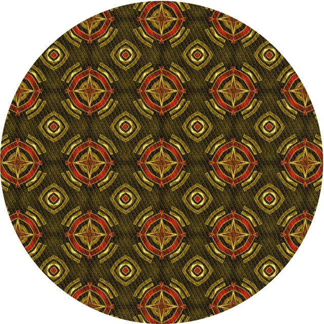 Ahgly Company Tapis de Zone Ronds d'Intérieur Lavables à la Machine, Transitionnels, Rouge Nuit, 5 Pieds Rond