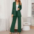 thumbnail image 2 of Timegard 2 Piece Suits Set for Women Button V Neck Jackets with Pockets Business Office Wide Leg Pant Blazer Outfits, 2 of 7