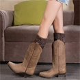 thumbnail image 1 of Brown Socks Winter Warm Boot Cuffs Crochet Knitted Boot Cuffs Short Leg Boot Topper Socks Short Ankle with Slouch Button Design for Women Girls, 1 of 5