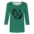 thumbnail image 4 of QATAINLAV T-Shirts Graphiques de Rugby pour Femmes Jour de Match 2025 Été Manches 3/4 Hauts Coupe Ample Décontractés Col Rond Blouses Tenues de Vacances Rabais de 90 pour Cent Liquidation Vert m, 4 of 5