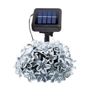 RoamHome Solar Flower String Lights Outdoor, 20 LED Cherry Blossom Lights with 8 Lighting Modes, Waterproof Solar Lights for Patio, Yard, Christmas Decorations, Energy Efficient, Auto On/Off, 16.4ft