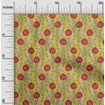 thumbnail image 1 of oneOone Viscose Jersey Fabric Leaves & Floral Block Print Fabric BTY 60 Inch Wide, 1 of 5