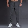 thumbnail image 4 of Ceisia Men Solid Color Loose Casual Pants Elastic Waist Drawstring Sports Gift Work Trousers, 4 of 4