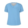 thumbnail image 3 of FAIWAD Womens Summer Tops Short Sleeve V Neck Pullover Shirts Loose Casual Solid Color Basic Tops, 3 of 3