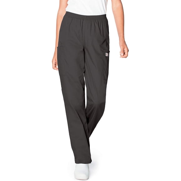 Landau Classic Relaxed-Fit 3-Pocket Cargo Elastic-Waist Scrub Pants for Women 83221