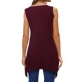 thumbnail image 3 of Women Asymmetric Hem Sleeveless Crew Neck Plain Tank Top, 3 of 3