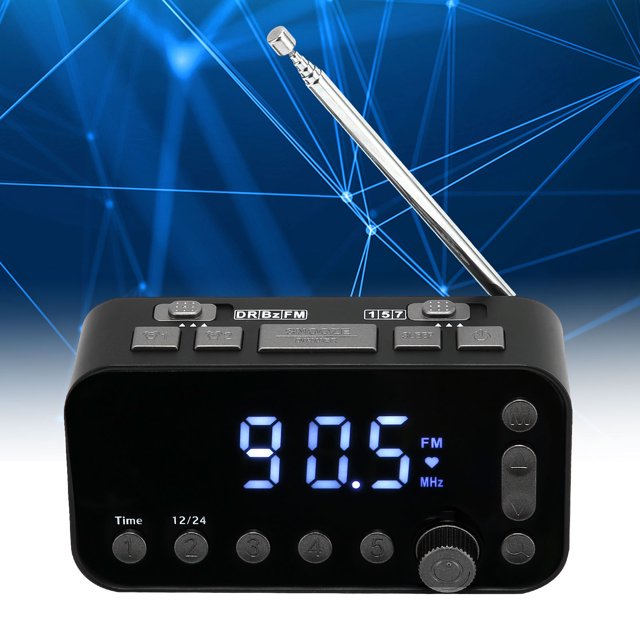 Radio-Réveil USB Double, Radio FM Électronique avec Affichage LCD pour la Vie Quotidienne