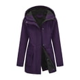 thumbnail image 4 of Sentmoon Women's Winter Coats Plus Size Hooded Neck Long Sleeve Women's Ski Jacket Zipper Solid Color Windproof Waterproof Women's Fall Clothes with Pockets Fall and Winter, 4 of 8
