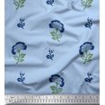 thumbnail image 1 of Soimoi Polyester Crepe Fabric Leaves & Floral Block Print Fabric by The Yard 52 Inch Wide, 1 of 3