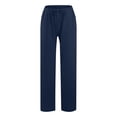 thumbnail image 4 of Timegard Cotton Linen Pants for Women Elastic Waist Drawstring Fall Travel Casual Pants with Pockets, 4 of 5