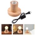 thumbnail image 3 of E27 Wooden Base Table Lamp Nightlight Lighting Bedside Light 10x8.5x5.5cm, 3 of 8