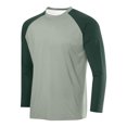 thumbnail image 2 of BiZtdJrK Sun Protection Shirts for Men Fashion Color Block Long Sleeve Workout Tops Rash Guard Quick Dry Hiking Fishing Shirt, Green, S, 2 of 3