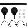 thumbnail image 4 of Mainstays 1/2” Matte Black Ball Adjustable Curtain Rod, 48”-84”, 4 of 4